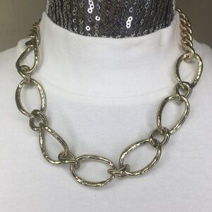 St Thomas gold tone link chain statement necklace
